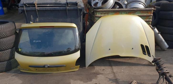 PEUGEOT 206 MOTORKAP +ACHTERKLEP BJ 98 TOT 2007, Auto-onderdelen, Carrosserie, Motorkap, Gebruikt, Ophalen of Verzenden