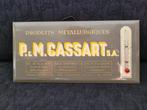 thermomètre publicitaire P&M Cassart métallurgie, Enlèvement ou Envoi, Utilisé, Panneau publicitaire
