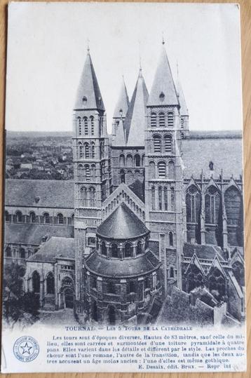 POSTKAART La BELGIQUE HISTORIQUE +-1912: TOURNAI /Les 5 tour beschikbaar voor biedingen