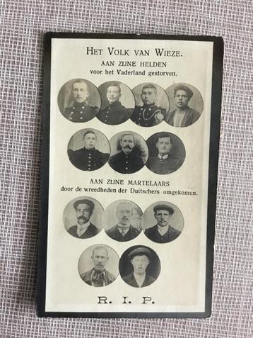 Gesneuvelde soldaten en burgers van WIEZE  1914-18   WOI beschikbaar voor biedingen