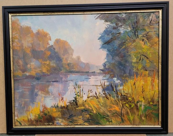 Tony Reniers, de vijver van Groenendaal, Antiek en Kunst, Kunst | Schilderijen | Klassiek, Ophalen of Verzenden