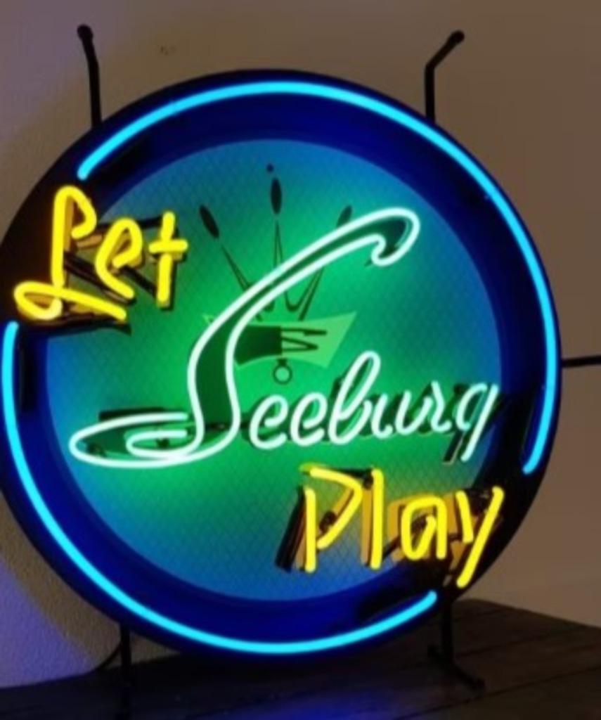 Let Seeburg play neon lichtreclame jukebox decoratie neons, Verzamelen, Merken en Reclamevoorwerpen, Nieuw, Lichtbak of (neon) lamp