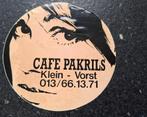 F: sticker café Pakrils Gemeente Klein Vorst Laakdal, Verzamelen, Ophalen of Verzenden, Zo goed als nieuw, Bedrijf of Vereniging