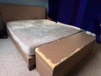 Gratis: Boxspring bed met opbergbox, Huis en Inrichting, Ophalen, Gebruikt, Bruin, Tweepersoons