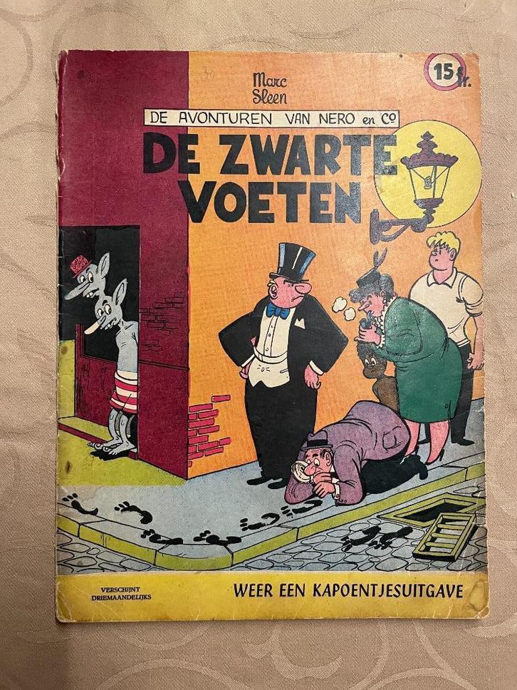 De Zwarte Voeten - Nero - 1ste druk 1959, Boeken, Stripverhalen, Gelezen, Eén stripboek, Ophalen of Verzenden