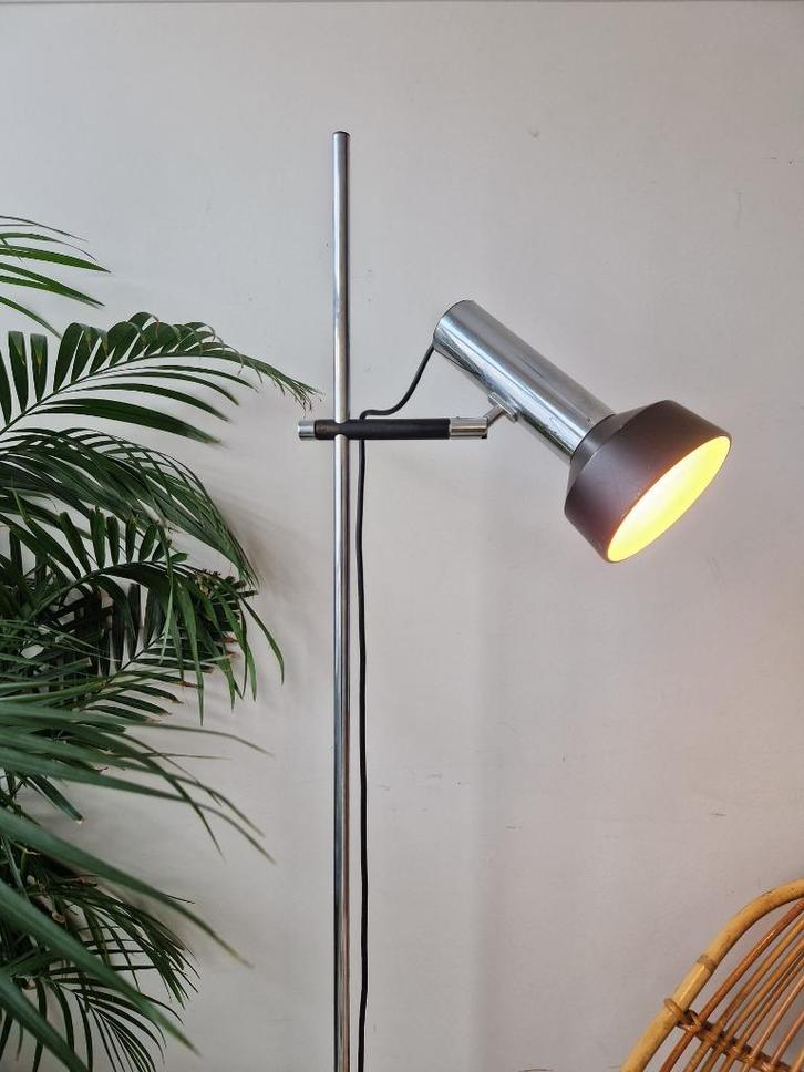 Vintage seventies staande lamp | spotlamp | vloerlamp, Huis en Inrichting, Lampen | Vloerlampen, Gebruikt, 150 tot 200 cm, Metaal