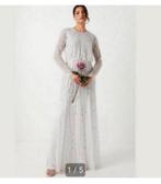 Robe de mariée Coast XS à manches longues ivoire-argent Neuf, Enlèvement ou Envoi, Neuf, Blanc, Robe de mariée