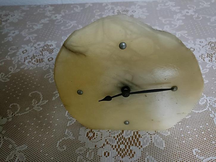 Prachtige Albasten Staanklok - Marmerlook, Antiek en Kunst, Antiek | Klokken, Ophalen