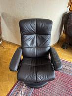 Zwart leren fauteuil/relax,  goed staat, Minder dan 75 cm, Gebruikt, Leer, 50 tot 75 cm