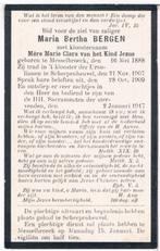 Zus. Bergen Maria. ° Messelbroeck 1888 † Scherpenheuvel 1917, Verzamelen, Bidprentjes en Rouwkaarten, Ophalen of Verzenden, Bidprentje