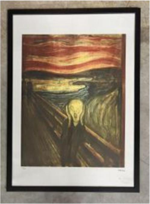 lithographie le cri de  Edvard Munch, Antiek en Kunst, Kunst | Litho's en Zeefdrukken, Ophalen of Verzenden