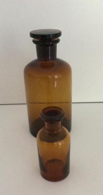 Set van 2 bruine Apothekersflessen  2€/set beschikbaar voor biedingen