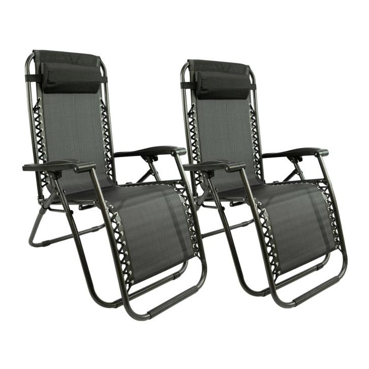 MaxxGarden Ligstoelen - Set van 2 - Textoline, Tuin en Terras, Tuinstoelen, Nieuw, Metaal, Inklapbaar, Verstelbaar, Ophalen of Verzenden