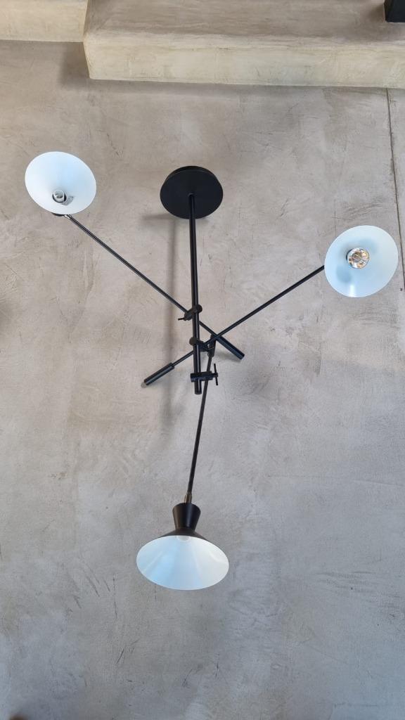 plafonnier 3 bras, noir, Maison & Meubles, Lampes | Plafonniers, Utilisé, Métal, Enlèvement