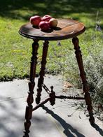 Antiek houten bijzettafeltje met gedraaide poten - H 73 cm, Antiek en Kunst, Ophalen