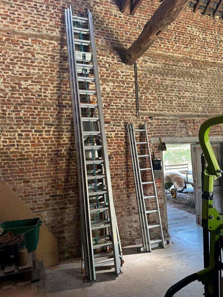 De Tubesca Platinium ladder 3x18 sporten, Doe-het-zelf en Bouw, Ladders en Trappen, Zo goed als nieuw, Ladder, 4 meter of meer