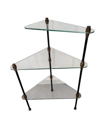 Vintage 1950s Bijzettafeltje - Etagère met 3 etages in glas beschikbaar voor biedingen