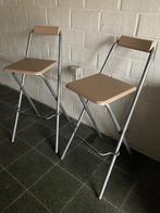 2 klapstoeltjes zithoogte 65 cm, Gris, Comme neuf, Deux, Enlèvement
