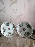 Koppel oude porseleinen bordjes famille rose, Ophalen of Verzenden