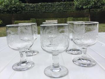 Set van 6 19de eeuwse wijnglazen 6€/set beschikbaar voor biedingen