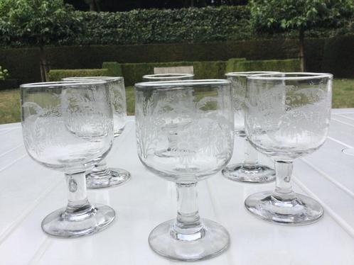 Set van 6 19de eeuwse wijnglazen 6€/set, Antiek en Kunst, Antiek | Glaswerk en Kristal, Ophalen