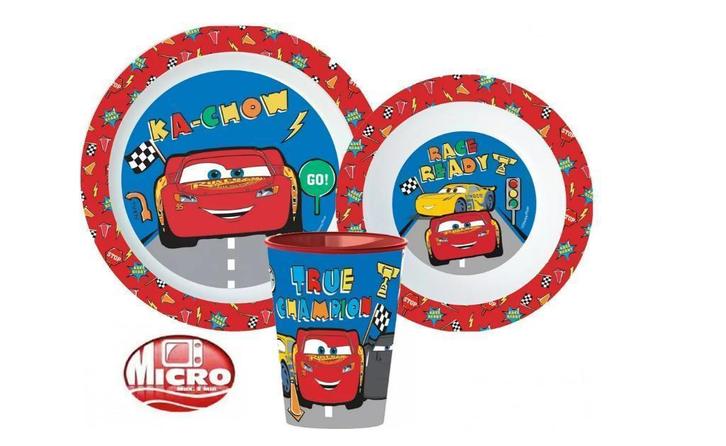 Disney Cars Kinderservies met Beker - Magnetron, Kinderen en Baby's, Overige Kinderen en Baby's, Nieuw, Ophalen of Verzenden