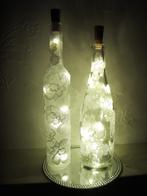 Sfeer lichtjes in kanten flessen., Ophalen, Overige materialen, 25 tot 50 cm, Wit