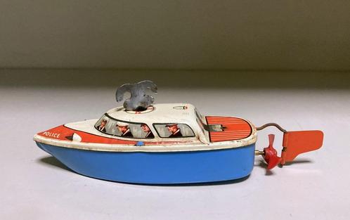 Michael Seidel blikken speelgoed boot Police (MS 709), Antiek en Kunst, Antiek | Speelgoed, Ophalen of Verzenden