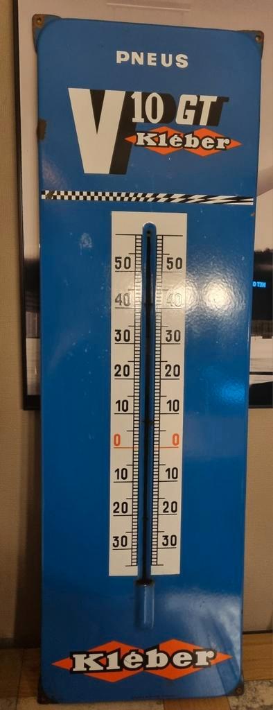 Grote emaille thermometer Kleber banden jaren 70, Verzamelen, Merken en Reclamevoorwerpen, Zo goed als nieuw, Ophalen of Verzenden