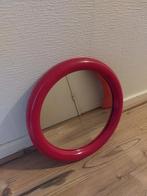 Miroir rond encadrement plastique vintage, Antiquités & Art, Enlèvement ou Envoi, Rond, Moins de 50 cm, Moins de 100 cm