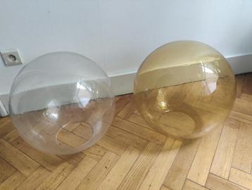 Grote vintage bollen in bubbelglas 1970 diameter 45 cm beschikbaar voor biedingen