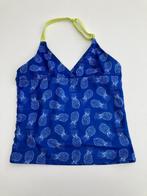 Tankini blauw en accent geel - maatlabel weg, tailleert 140, Ophalen of Verzenden, Gebruikt, Meisje, Sport- of Zwemkleding