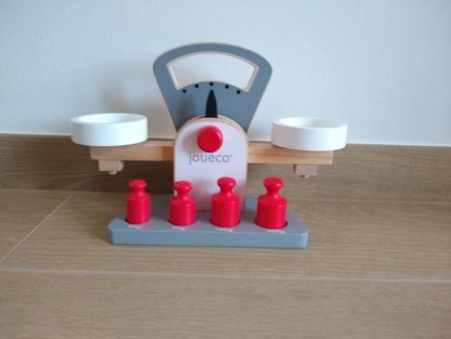 Houten weegschaal van het merk Jouéco, Kinderen en Baby's, Speelgoed | Houten speelgoed, Zo goed als nieuw, Overige typen, Ophalen of Verzenden