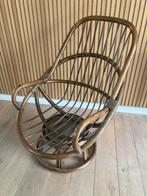 Vintage Rotan lounge draaistoel, Ophalen, Zo goed als nieuw