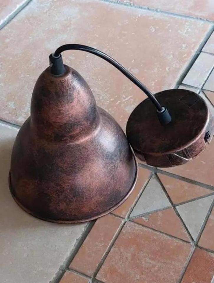 Brons kleurige hanglamp, Huis en Inrichting, Lampen | Hanglampen, Zo goed als nieuw, Ophalen of Verzenden