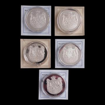 Set van 5 x medaille / munten / België / Zilver .999 beschikbaar voor biedingen