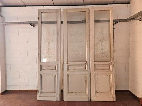 Prachtige antieke 3-slag deur, Doe-het-zelf en Bouw, Deuren en Vliegenramen, Zo goed als nieuw, Glas, Hout, Ophalen