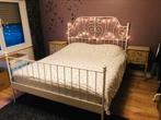 Wit metalen bed, Huis en Inrichting, Ophalen, Gebruikt, Wit, Tweepersoons