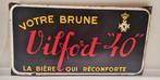 Enseigne émaillée publicitaire Vilfort 40 bière ancienne, Enlèvement ou Envoi, Panneau publicitaire