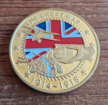 Herdenkings munt The Great war 14-18 WW1 beschikbaar voor biedingen