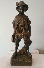 AUGUSTE CACE kleine jager gesigneerd in brons 14kg, Antiek en Kunst, Ophalen of Verzenden, Brons