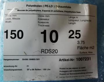 Randisolatie Chape 150mm hoog, 10mm dik beschikbaar voor biedingen