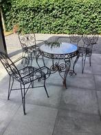 Antiek smeedijzeren tuinset, Tuin en Terras, Ophalen, Zo goed als nieuw, Bank, Tuinset