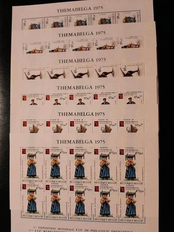 1975: 1789/94** "Themabelga 75" blokken van 10 postfris beschikbaar voor biedingen