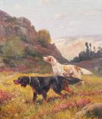 Superbe tableau - Chiens de chasse - Eugène PETIT, Antiquités & Art, Art | Peinture | Classique, Enlèvement ou Envoi