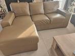 Lederen 2 zit en 3 zit met longchair., Ophalen, Gebruikt