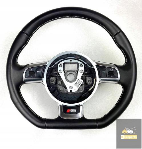 AUDI A3 S3 8V multifunctioneel stuur zwart leer wit draad, Auto-onderdelen, Overige Auto-onderdelen, Audi, Gebruikt