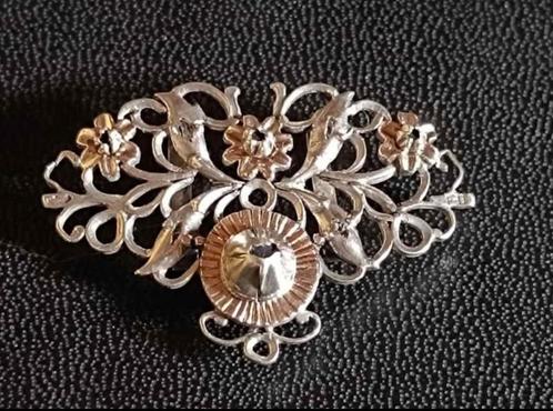 Silver and gold hanger met diamond, Antiek en Kunst, Antiek | Zilver en Goud, Ophalen of Verzenden