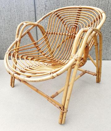 Fauteuil lounge vintage en rotin, Enlèvement