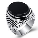 Zegelring met zwarte onyx steen, Handtassen en Accessoires, Ringen, Zwart, Heer, Nieuw, Met edelsteen